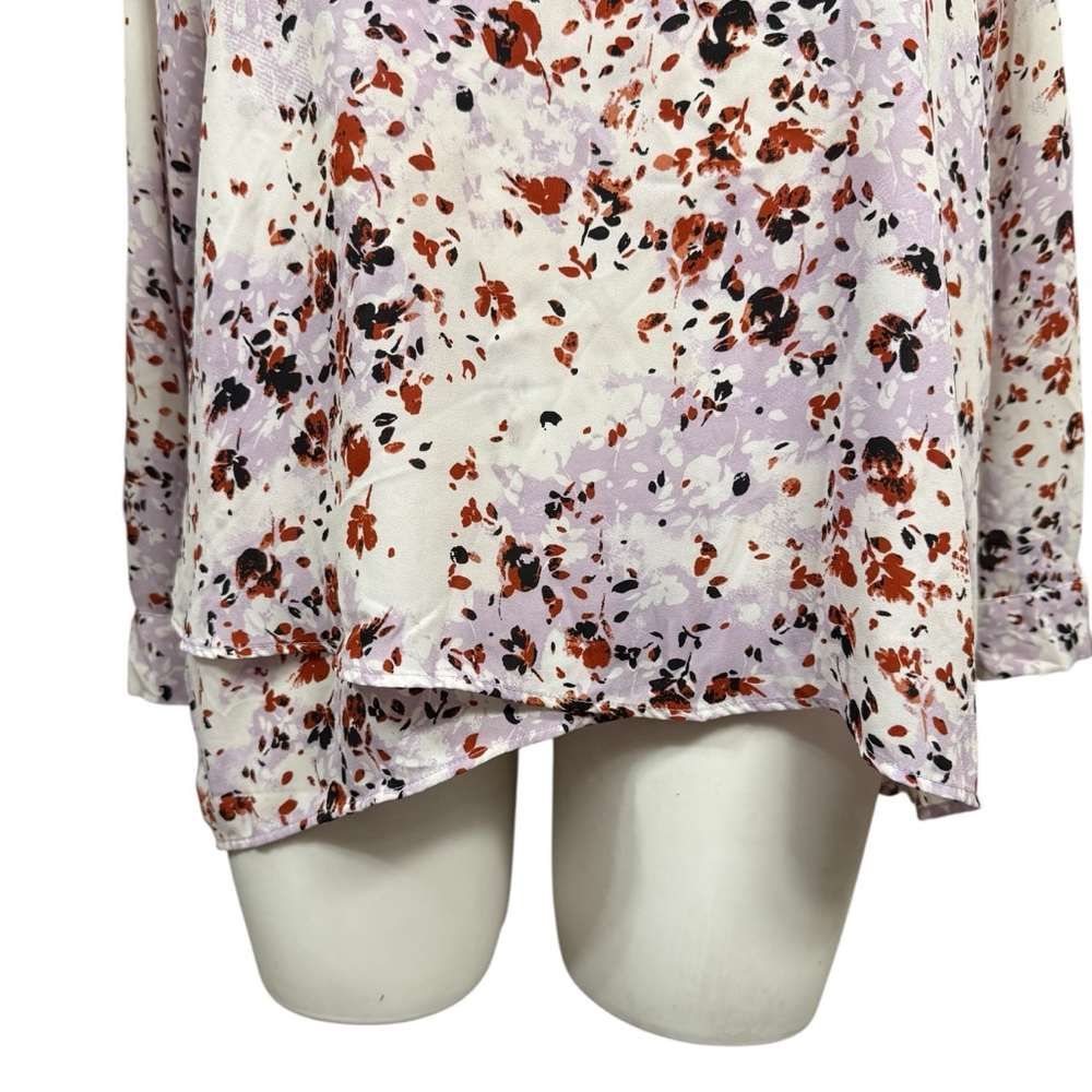 Simply Vera Vera Wang XL Floral Blouse Lavender High Low Top - Picture 3 of 9